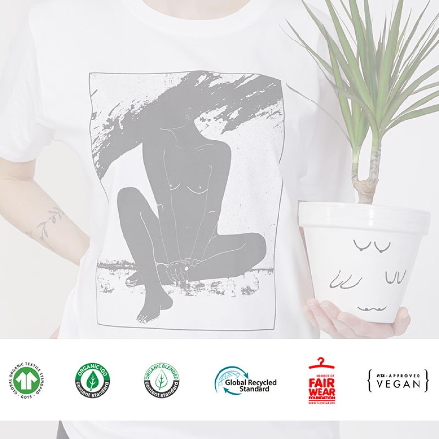Oversized unisex marškinėliai INNER WORLD (juodi)